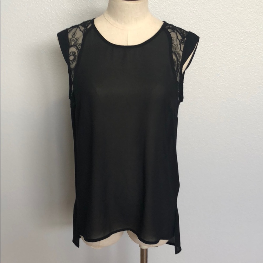 Lace contrast blouse